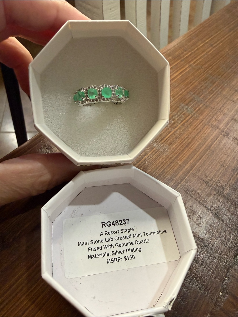 Bomb Party Mint Tourmaline Silver-Plated Ring